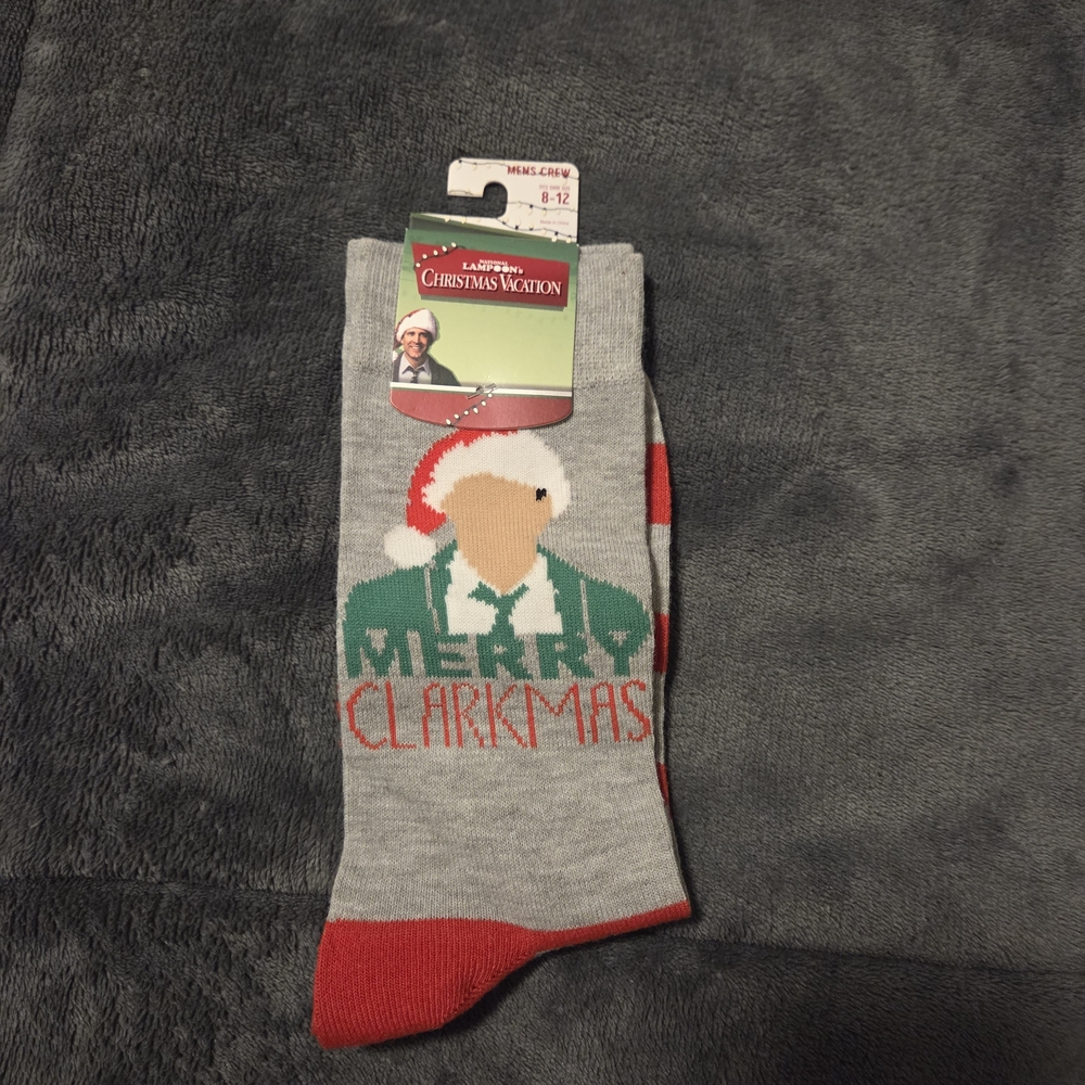Bioworld Merry Clarkmas Gray and Red Socks